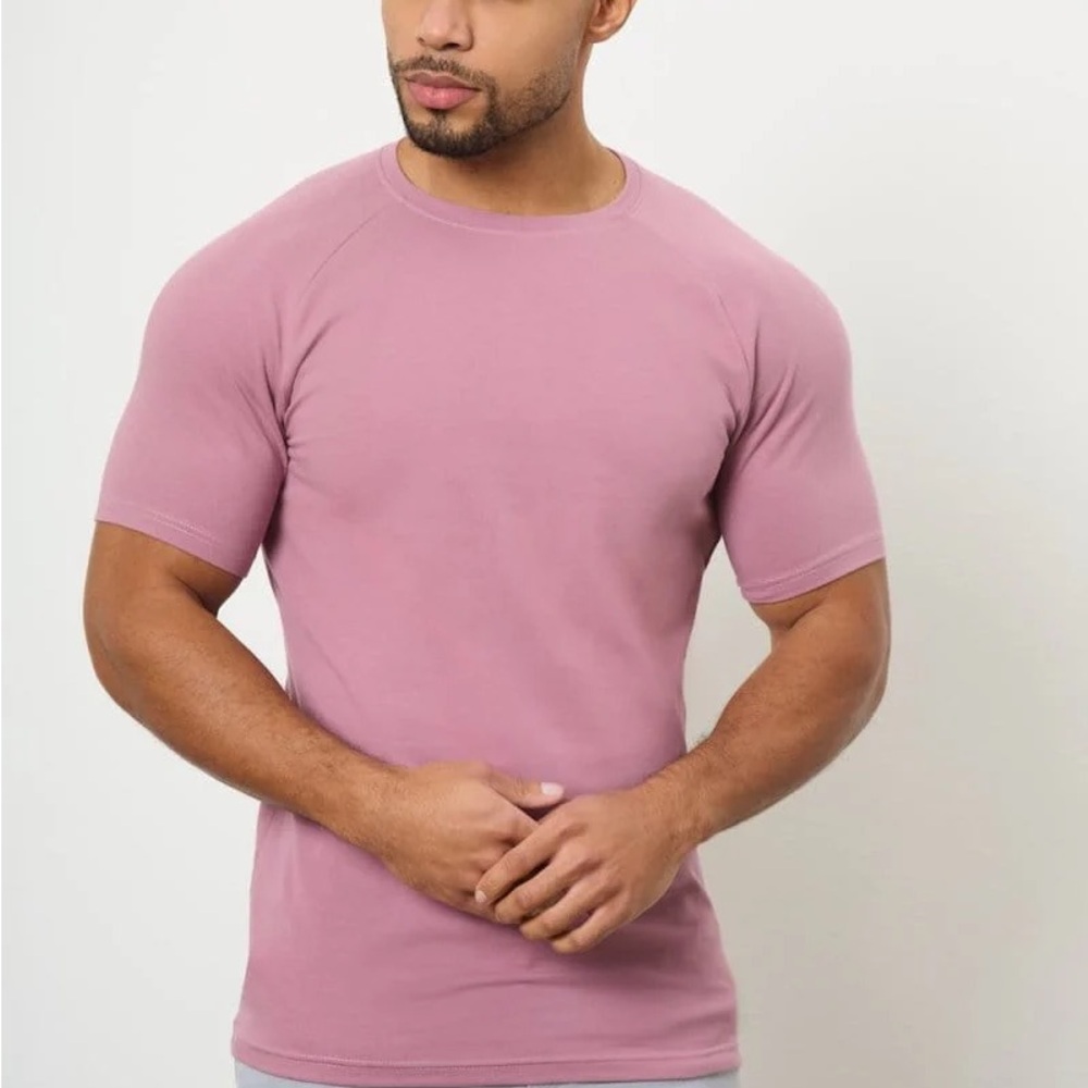 Tailored Athlete Muscle Fit Pastel Mauve Pink T-Shirt